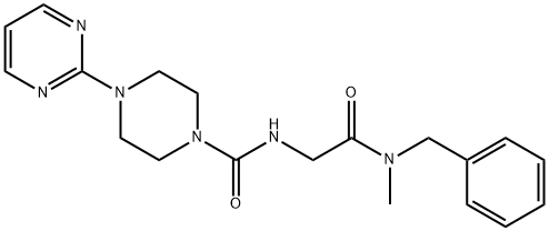 N-[2-[benzyl(methyl)amino]-2-oxoethyl]-4-pyrimidin-2-ylpiperazine-1-carboxamide Structural