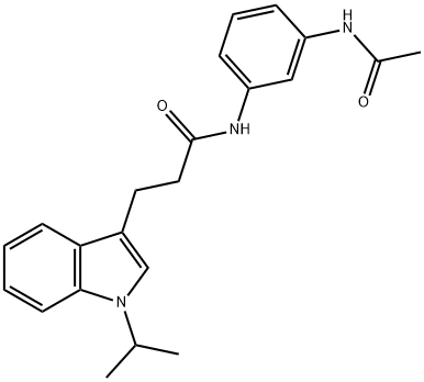 N-(3-acetamidophenyl)-3-(1-propan-2-ylindol-3-yl)propanamide Structural