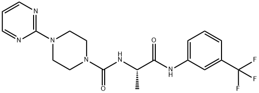 N-[(2S)-1-oxo-1-[3-(trifluoromethyl)anilino]propan-2-yl]-4-pyrimidin-2-ylpiperazine-1-carboxamide Structural