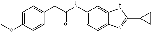 N-(2-cyclopropyl-3H-benzimidazol-5-yl)-2-(4-methoxyphenyl)acetamide Structural