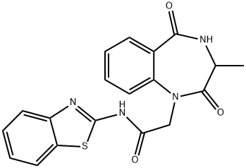 N-(1,3-benzothiazol-2-yl)-2-(3-methyl-2,5-dioxo-3,4-dihydro-1,4-benzodiazepin-1-yl)acetamide Structural