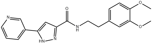 N-[2-(3,4-dimethoxyphenyl)ethyl]-3-pyridin-3-yl-1H-pyrazole-5-carboxamide Structural