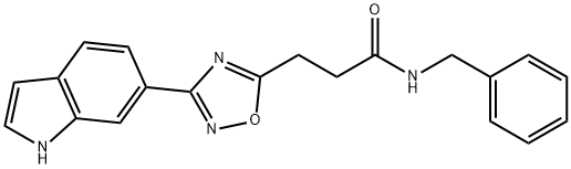 N-benzyl-3-[3-(1H-indol-6-yl)-1,2,4-oxadiazol-5-yl]propanamide Structural