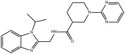 N-[(1-propan-2-ylbenzimidazol-2-yl)methyl]-1-pyrimidin-2-ylpiperidine-3-carboxamide Structural