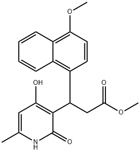 methyl 3-(4-hydroxy-6-methyl-2-oxo-1H-pyridin-3-yl)-3-(4-methoxynaphthalen-1-yl)propanoate Structural