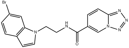 N-[2-(6-bromoindol-1-yl)ethyl]tetrazolo[1,5-a]pyridine-6-carboxamide Structural