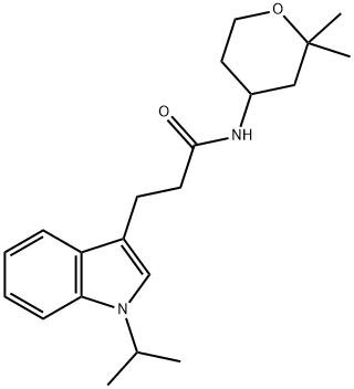 N-(2,2-dimethyloxan-4-yl)-3-(1-propan-2-ylindol-3-yl)propanamide Structural