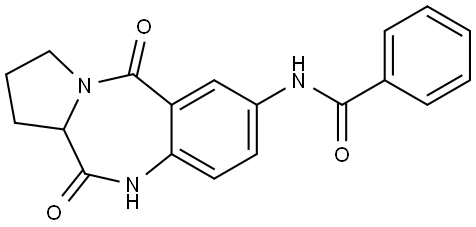 N-(6,11-dioxo-6a,7,8,9-tetrahydro-5H-pyrrolo[2,1-c][1,4]benzodiazepin-2-yl)benzamide Structural