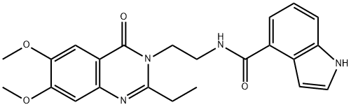N-[2-(2-ethyl-6,7-dimethoxy-4-oxoquinazolin-3-yl)ethyl]-1H-indole-4-carboxamide Structural