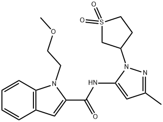 N-[2-(1,1-dioxothiolan-3-yl)-5-methylpyrazol-3-yl]-1-(2-methoxyethyl)indole-2-carboxamide Structural