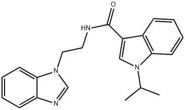 N-[2-(benzimidazol-1-yl)ethyl]-1-propan-2-ylindole-3-carboxamide Structural