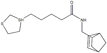 N-(5-bicyclo[2.2.1]hept-2-enylmethyl)-5-(dithiolan-3-yl)pentanamide Structural