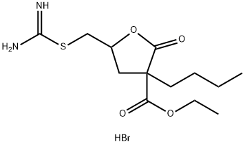 ethyl 3-butyl-5-(carbamimidoylsulfanylmethyl)-2-oxooxolane-3-carboxylate hydrobromide Structural