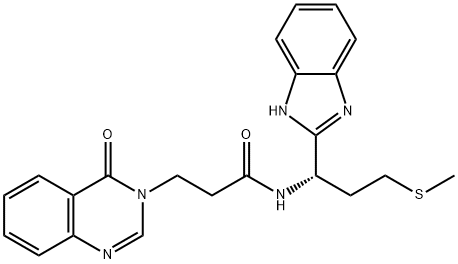 N-[(1S)-1-(1H-benzimidazol-2-yl)-3-methylsulfanylpropyl]-3-(4-oxoquinazolin-3-yl)propanamide Structural