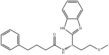 N-[(1S)-1-(1H-benzimidazol-2-yl)-3-methylsulfanylpropyl]-4-phenylbutanamide Structural