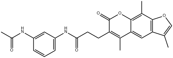 N-(3-acetamidophenyl)-3-(3,5,9-trimethyl-7-oxofuro[3,2-g]chromen-6-yl)propanamide Structural