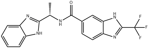 N-[(1S)-1-(1H-benzimidazol-2-yl)ethyl]-2-(trifluoromethyl)-3H-benzimidazole-5-carboxamide Structural