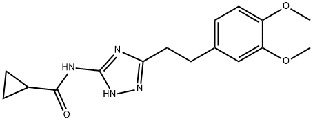 N-[5-[2-(3,4-dimethoxyphenyl)ethyl]-1H-1,2,4-triazol-3-yl]cyclopropanecarboxamide Structural