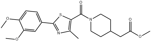 methyl 2-[1-[2-(3,4-dimethoxyphenyl)-4-methyl-1,3-thiazole-5-carbonyl]piperidin-4-yl]acetate Structural