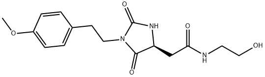 N-(2-hydroxyethyl)-2-[(4S)-1-[2-(4-methoxyphenyl)ethyl]-2,5-dioxoimidazolidin-4-yl]acetamide Structural