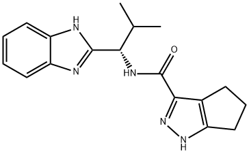 N-[(1S)-1-(1H-benzimidazol-2-yl)-2-methylpropyl]-1,4,5,6-tetrahydrocyclopenta[c]pyrazole-3-carboxamide Structural