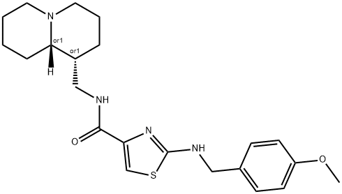 N-[[(1S,9aR)-2,3,4,6,7,8,9,9a-octahydro-1H-quinolizin-1-yl]methyl]-2-[(4-methoxyphenyl)methylamino]-1,3-thiazole-4-carboxamide Structural