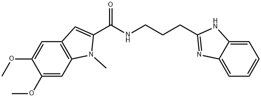 N-[3-(1H-benzimidazol-2-yl)propyl]-5,6-dimethoxy-1-methylindole-2-carboxamide Structural