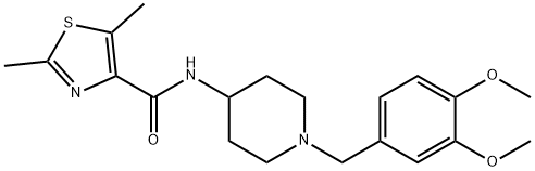 N-[1-[(3,4-dimethoxyphenyl)methyl]piperidin-4-yl]-2,5-dimethyl-1,3-thiazole-4-carboxamide Structural
