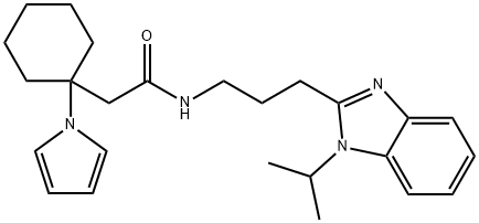 N-[3-(1-propan-2-ylbenzimidazol-2-yl)propyl]-2-(1-pyrrol-1-ylcyclohexyl)acetamide Structural
