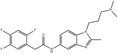 N-[1-[3-(dimethylamino)propyl]-2-methylbenzimidazol-5-yl]-2-(2,4,5-trifluorophenyl)acetamide Structural