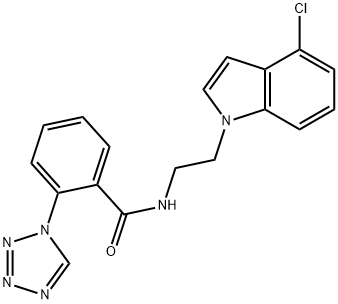 N-[2-(4-chloroindol-1-yl)ethyl]-2-(tetrazol-1-yl)benzamide Structural