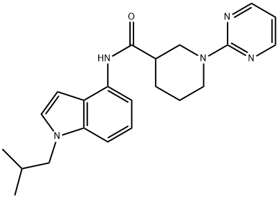 N-[1-(2-methylpropyl)indol-4-yl]-1-pyrimidin-2-ylpiperidine-3-carboxamide Structural