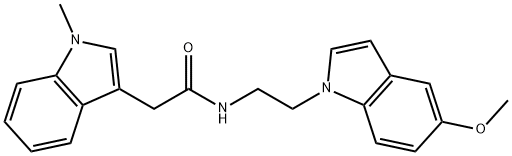 N-[2-(5-methoxyindol-1-yl)ethyl]-2-(1-methylindol-3-yl)acetamide Structural