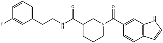 N-[2-(3-fluorophenyl)ethyl]-1-(1H-indole-6-carbonyl)piperidine-3-carboxamide Structural