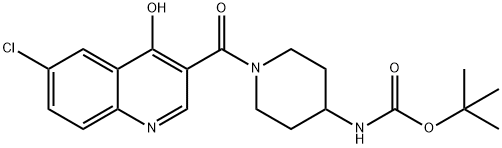 tert-butyl N-[1-(6-chloro-4-oxo-1H-quinoline-3-carbonyl)piperidin-4-yl]carbamate Structural