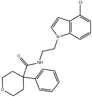 N-[2-(4-chloroindol-1-yl)ethyl]-4-phenyloxane-4-carboxamide Structural