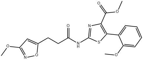 methyl 2-[3-(3-methoxy-1,2-oxazol-5-yl)propanoylamino]-5-(2-methoxyphenyl)-1,3-thiazole-4-carboxylate Structural