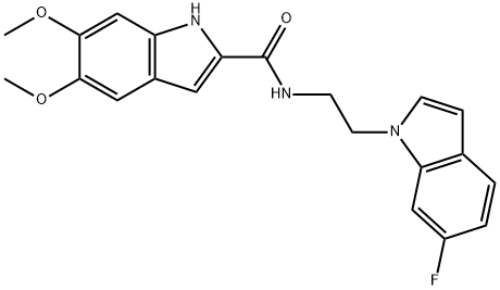 N-[2-(6-fluoroindol-1-yl)ethyl]-5,6-dimethoxy-1H-indole-2-carboxamide Structural