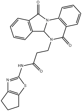N-(5,6-dihydro-4H-cyclopenta[d][1,3]thiazol-2-yl)-3-(5,11-dioxo-6aH-isoindolo[2,1-a]quinazolin-6-yl)propanamide Structural