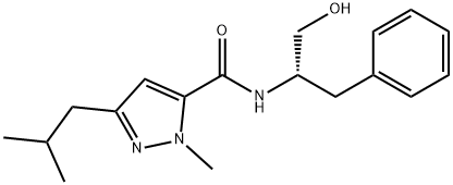 N-[(2S)-1-hydroxy-3-phenylpropan-2-yl]-2-methyl-5-(2-methylpropyl)pyrazole-3-carboxamide Structural