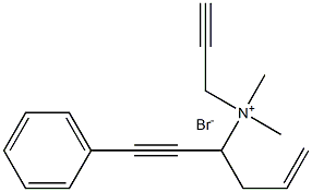 dimethyl-(1-phenylhex-5-en-1-yn-3-yl)-prop-2-ynylazanium bromide Structural