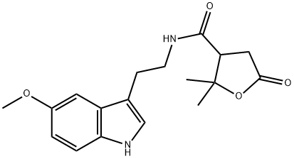 N-[2-(5-methoxy-1H-indol-3-yl)ethyl]-2,2-dimethyl-5-oxooxolane-3-carboxamide Structural