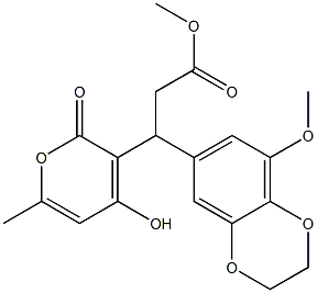 methyl 3-(4-hydroxy-6-methyl-2-oxopyran-3-yl)-3-(5-methoxy-2,3-dihydro-1,4-benzodioxin-7-yl)propanoate Structural
