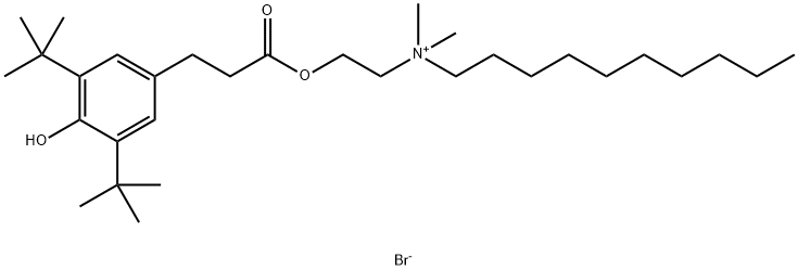 decyl-[2-[3-(3,5-ditert-butyl-4-hydroxyphenyl)propanoyloxy]ethyl]-dimethylazanium bromide Structural