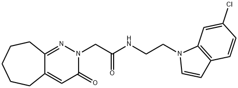 N-[2-(6-chloroindol-1-yl)ethyl]-2-(3-oxo-6,7,8,9-tetrahydro-5H-cyclohepta[c]pyridazin-2-yl)acetamide Structural
