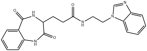 N-[2-(benzimidazol-1-yl)ethyl]-3-(2,5-dioxo-3,4-dihydro-1H-1,4-benzodiazepin-3-yl)propanamide Structural