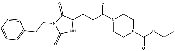 ethyl 4-[3-[2,5-dioxo-1-(2-phenylethyl)imidazolidin-4-yl]propanoyl]piperazine-1-carboxylate Structural