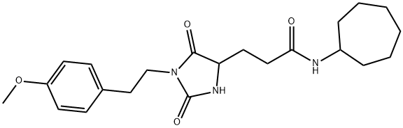 N-cycloheptyl-3-[1-[2-(4-methoxyphenyl)ethyl]-2,5-dioxoimidazolidin-4-yl]propanamide Structural