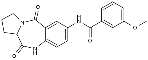 N-(6,11-dioxo-6a,7,8,9-tetrahydro-5H-pyrrolo[2,1-c][1,4]benzodiazepin-2-yl)-3-methoxybenzamide Structural