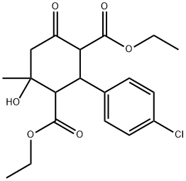 diethyl 2-(4-chlorophenyl)-4-hydroxy-4-methyl-6-oxocyclohexane-1,3-dicarboxylate Structural